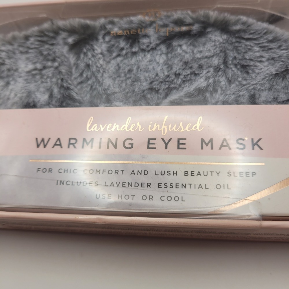 Nanette Lepore Lavender Infused Warming Eye Mask & Essential Oil Set Grey Fur